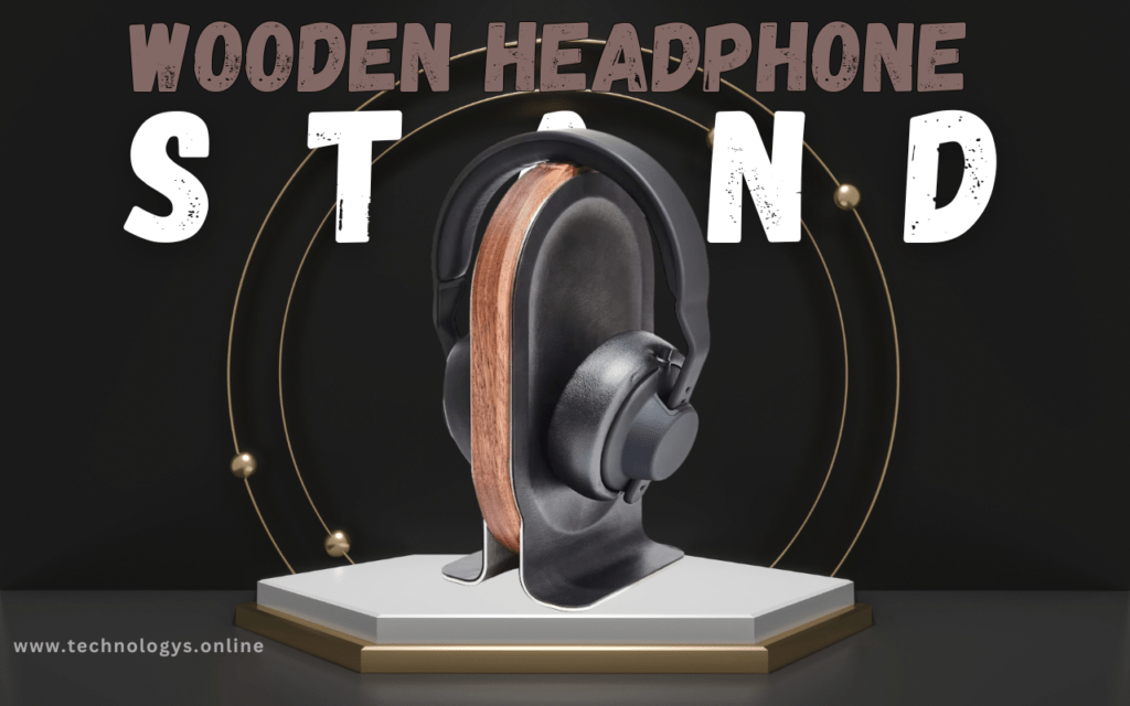 wooden headphone stand