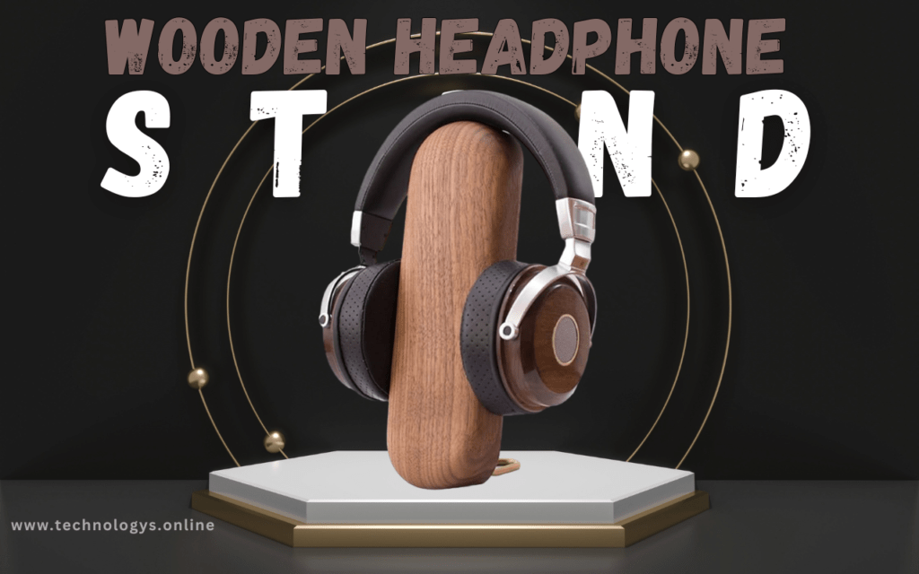 wooden headphone stand