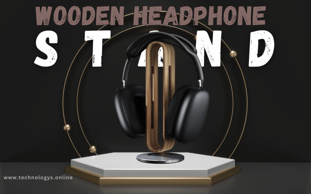 wooden headphone stand