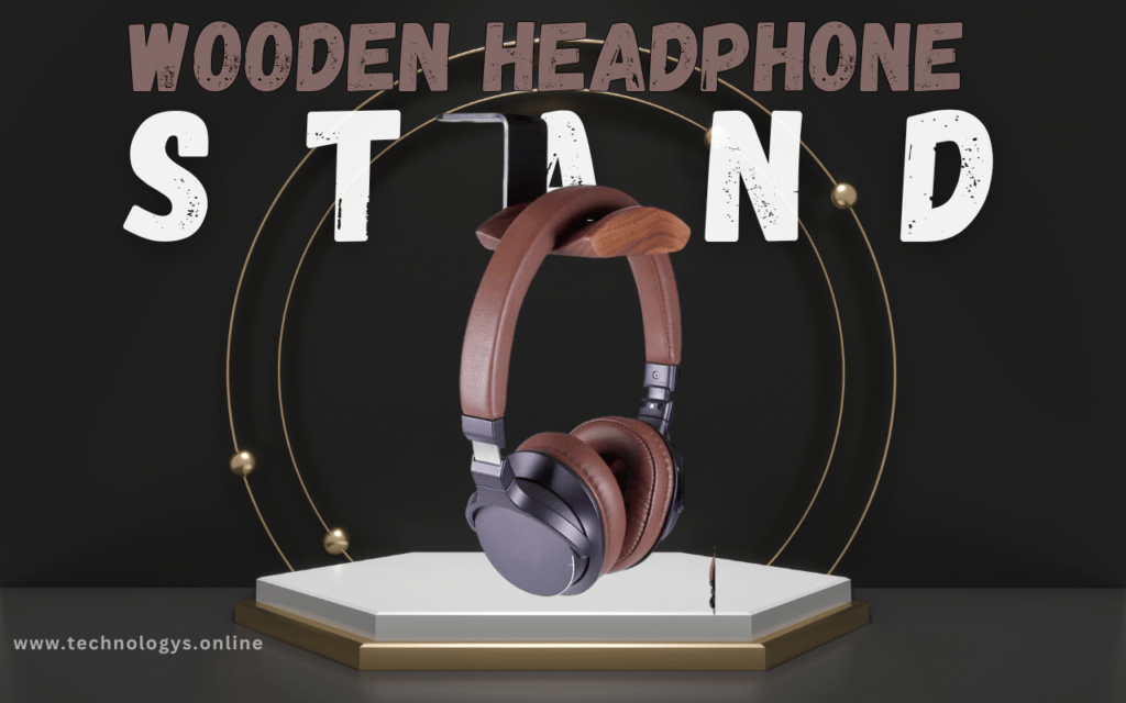 wooden headphone stand